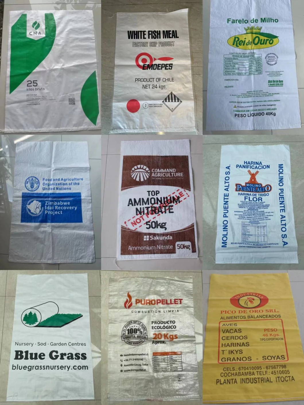 Custom 25kg 50kg PP Woven Packaging Bag for Rice Flour Corn Polypropylene Woven Sack PP Bag with PE Liner