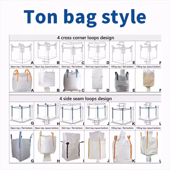 Sacos enormes de tecido PP para contêiner de 1 tonelada FIBC grande volume para areia