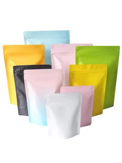 Bolsa de embalagem de alimentos personalizada bolsa de fundo plano bolsa Ziplock para café bolsa vertical